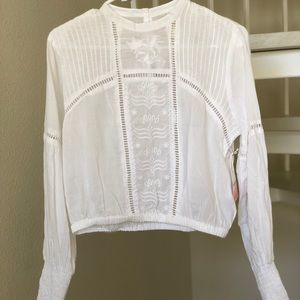 Embroidered peasant top